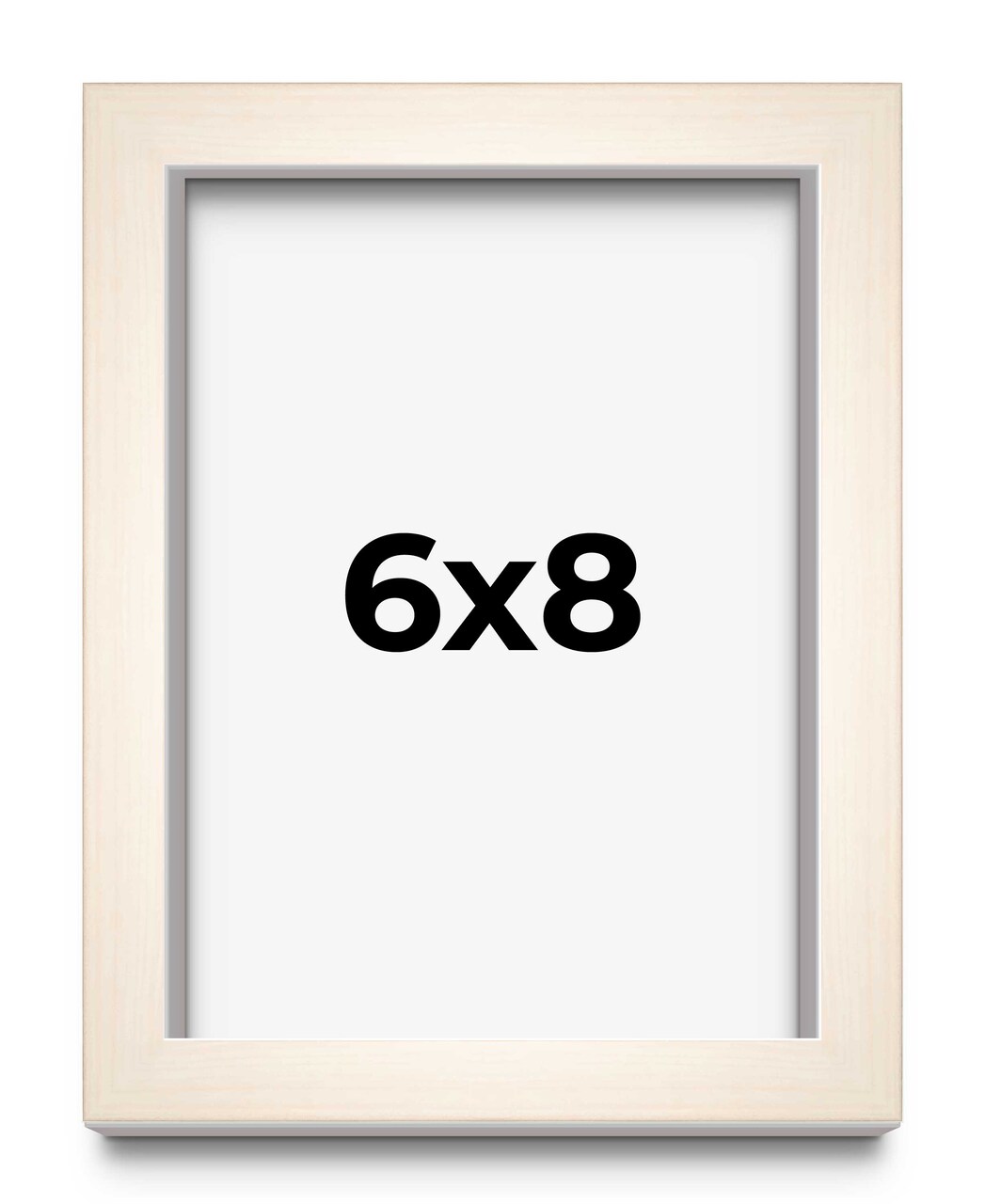Photo Size Modernist White Picture Frame - UV Acrylic, Foam Board Backing, Hanging Hardware